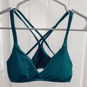 teal/green target bathing suit top